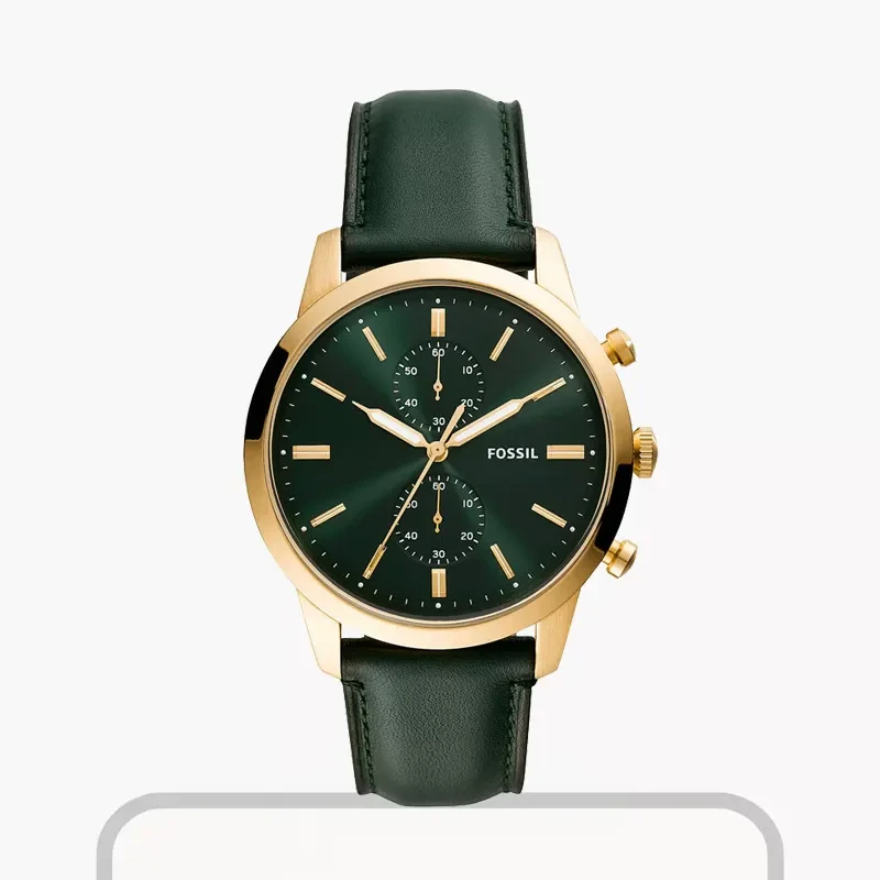 Fossil Townsman Chronograph Dark Green Leather Men's Watch | FS5599